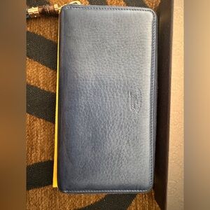 Gucci Navy Leather Bamboo Wallet